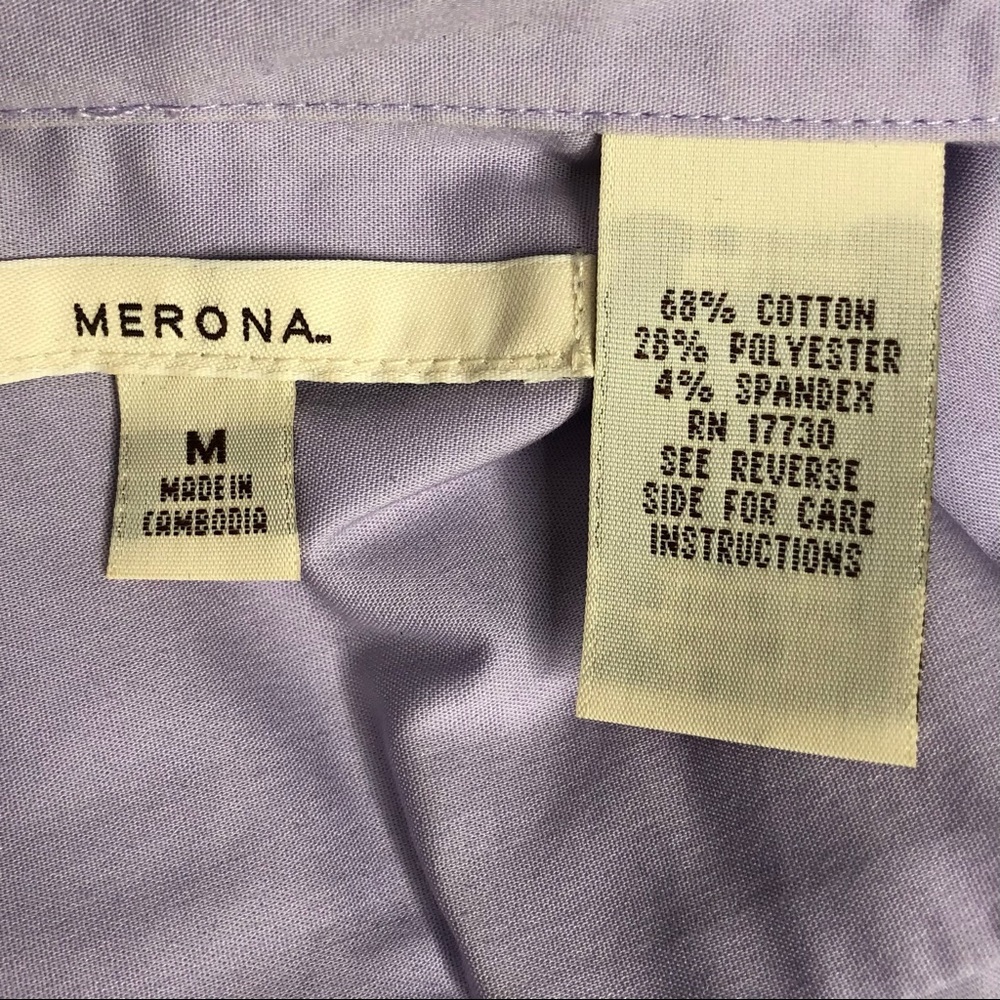 Merona Purple Button Down Shirt Medium - Picture 7 of 7